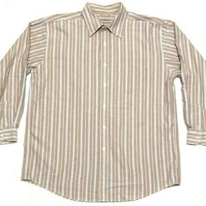 L. L. Bean Purple & Blue Striped Button Up Long Sl